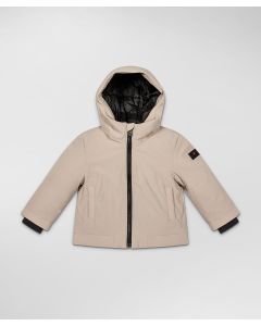 Piumino liscio con cappuccio