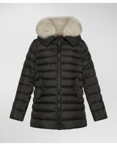 Piumino con ampio cappuccio in pelliccia