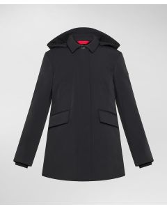 Piumino liscio bi-stretch con colletto