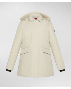 Piumino liscio bi-stretch con colletto