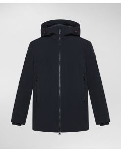 Giacca liscia con dettagli neri