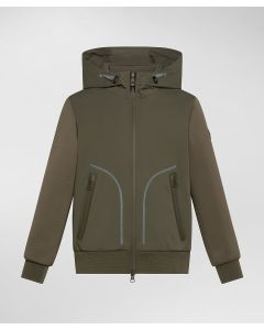 Giacca hybrid in scuba e nylon