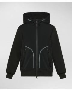 Giacca hybrid in scuba e nylon