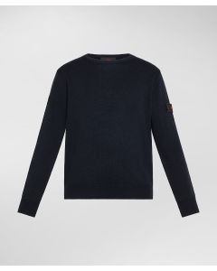 Maglia girocollo in lana e nylon