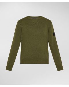 Maglia girocollo in lana e nylon