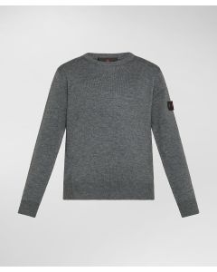 Maglia girocollo in lana e nylon