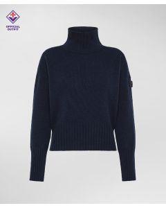 Maglia dolcevita in lana cardata