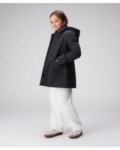 Piumino liscio bi-stretch con colletto