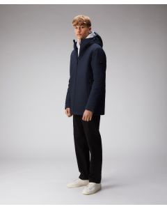 Giacca liscia con dettagli neri